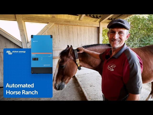 This horse ranch has automatic feeders, stable vacuums and lots of solar