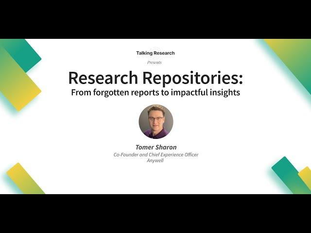 Talking Research Repositories with Tomer Sharon