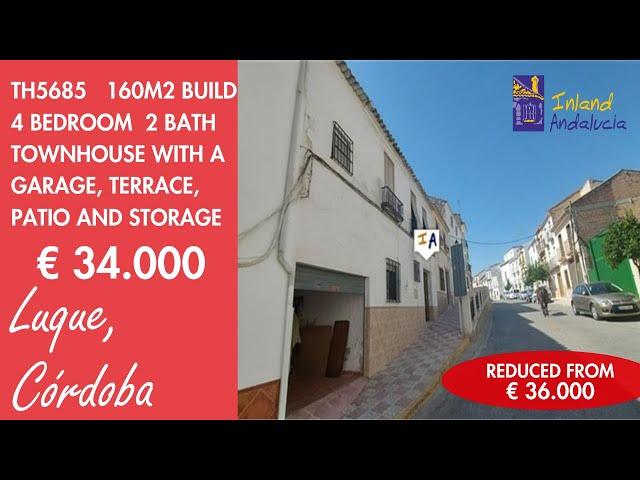 Just 34K, 4 Bed 2 Bath townhouse + Garage project Property for sale in Spain inland Andalucia TH5685