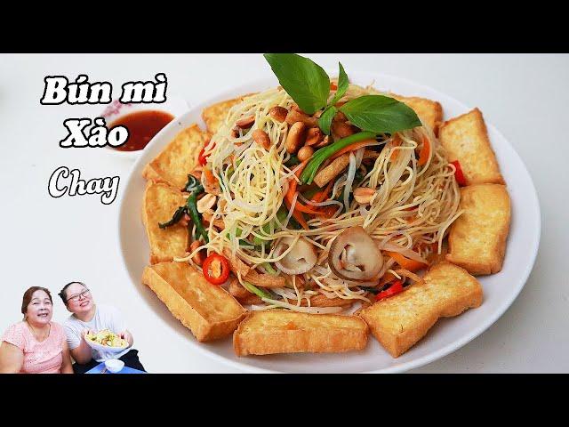 Bí quyết làm BÚN MÌ XÀO CHAY thơm ngon sợi bún dai không dính chùm - Perfect Veg Rice Noodle Recipe