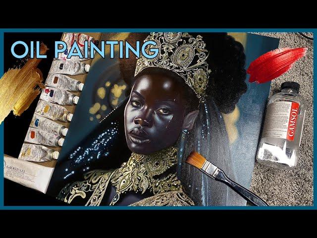 How I Painted My Most Complex Oil Painting Ever.  || Paint with me || Time-Lapse || Throne