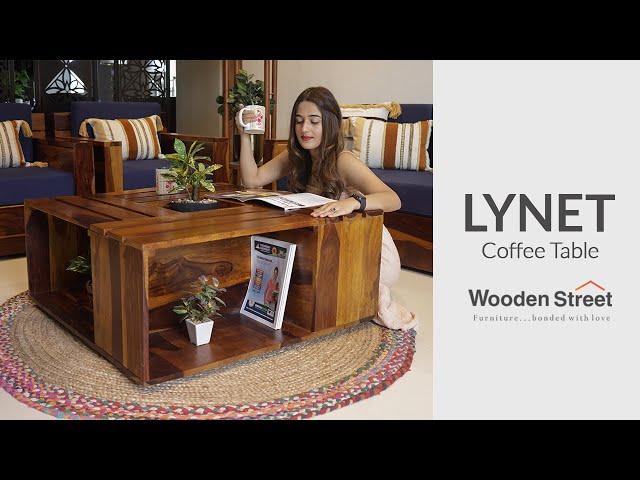 Latest Coffee Table Design 2023 | Lynet Coffee Table (Honey Finish) by Wooden Street