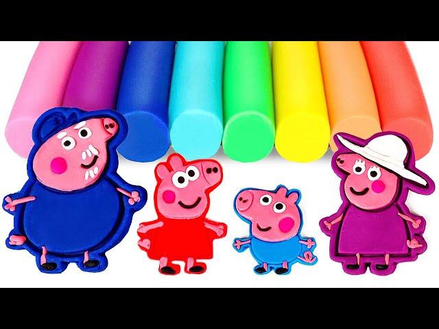 Create and Learn with Peppa Pig Family & Play Doh Molds | Best Preschool Toddler Toy Learning Video