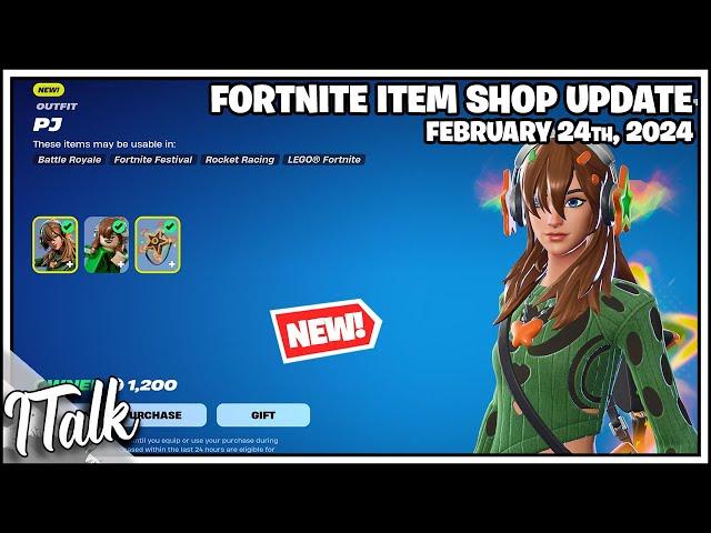 *FREE* BACK BLING AND *NEW* PJ SKIN! Fortnite Item Shop [February 24th, 2024] (Fortnite Chapter 5)