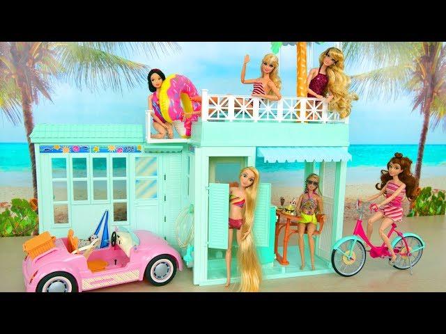 Beach Bungalow house for Barbie Beach Cruiser Puppenhaus Casa praia باربي البيت Rumah boneka Poupée