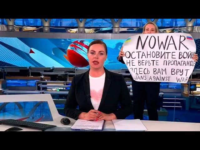 Russia. First channel. Marina Ovsyannikova. No war! (2022) News of Ukraine