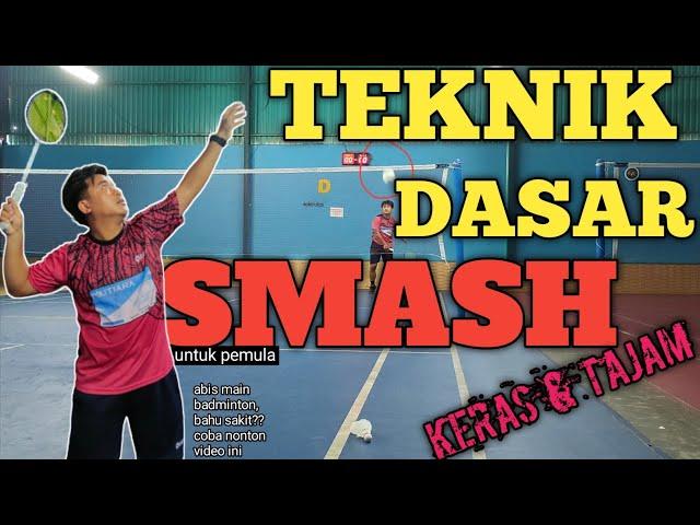 TUTORIAL DASAR SMASH BADMINTON UNTUK PEMULA. HOW TO BEGINNER SMASH.