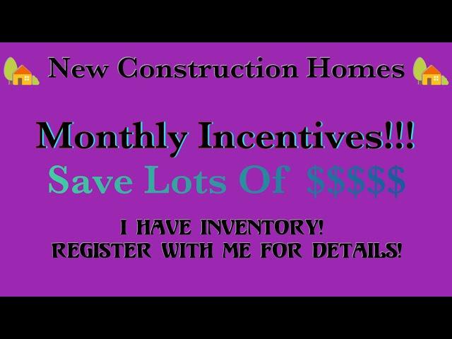 New Construction Homes for Sale in Spring Hill Florida ~ Monthly Incentives