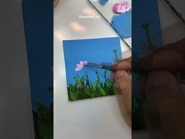 Bee on the flower/ acrylic painting tutorial