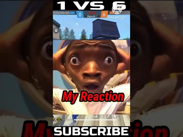 Free Fire 1 VS 6 Gameplay Reaction Video #shortreactions #freefireshort#short