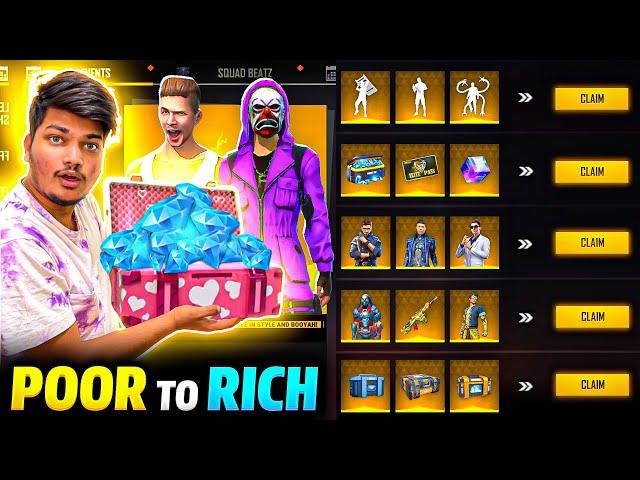 Free Fire || Noob *POOR* I’d To Pro *RICH* I’d In 10 Minutes n 10,000Diamonds-Garena Free Fire