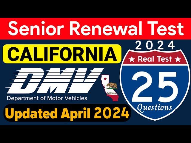 California DMV Written Test 2024 | DMV Senior Written Test 2024 | Renewal Test for Seniors