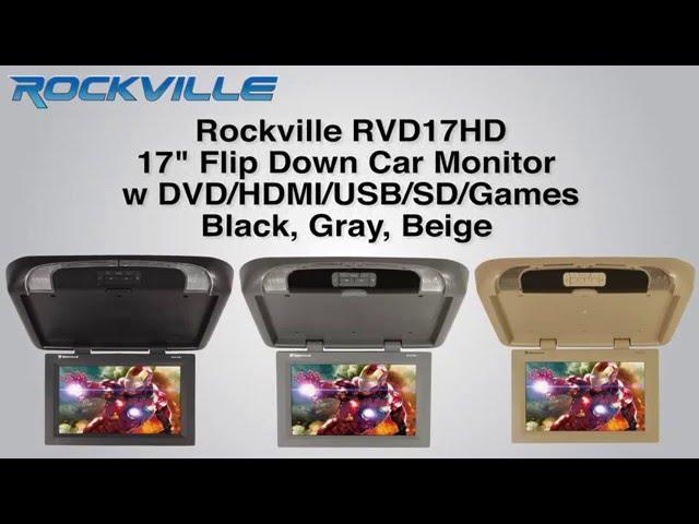 Rockville RVD17HD 17" Flip Down Car Monitor w DVD/HDMI/USB/SD/Games