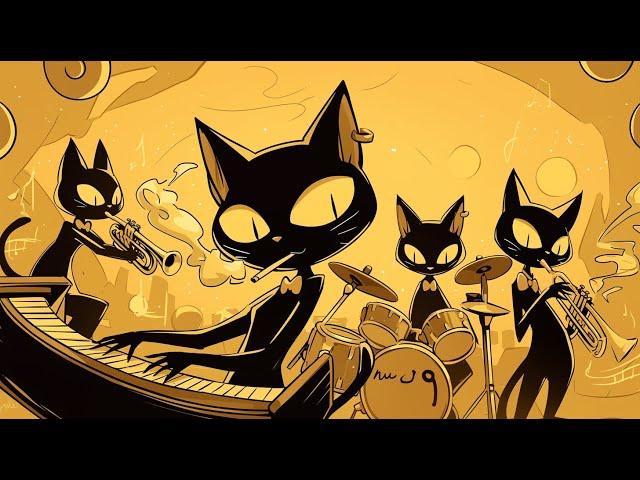 Smoky Black Cats & Deep Bass Groove Night Jazz