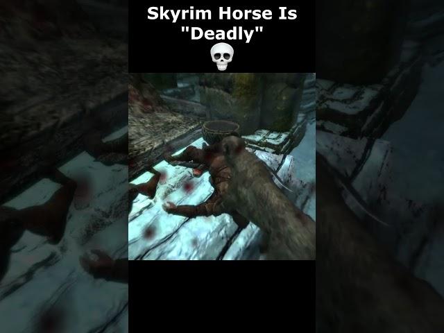 Skyrim Horse Is "Deadly"  #skyrim #skyrimanniversary #elderscrolls #shorts