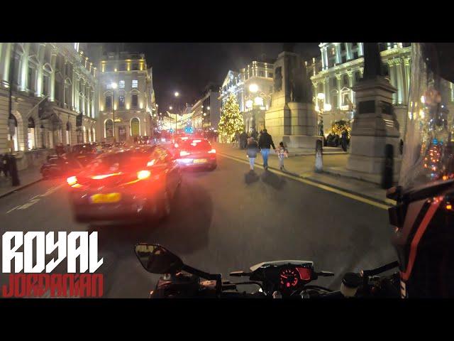 London lights on a Husqvarna Nuda 900R