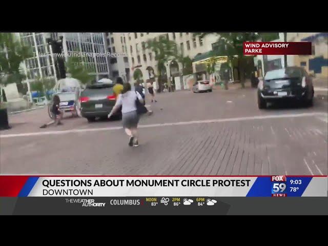 Minivan strikes Indianapolis protesters on Monument Circle