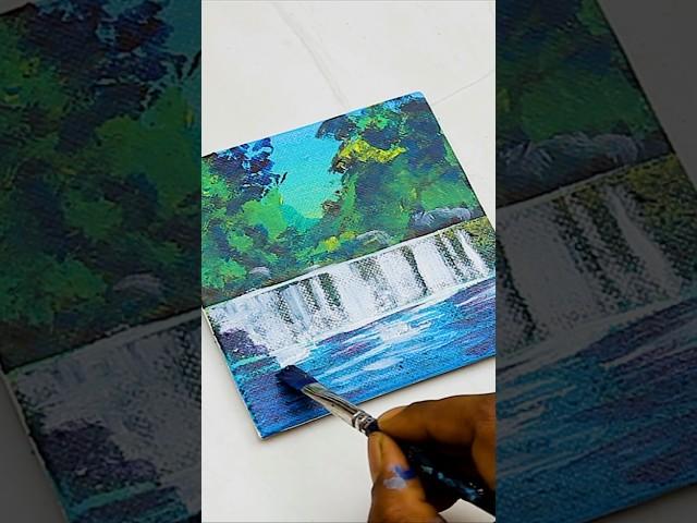 Waterfall Acrylic Painting For Beginners - Art By Ashutosh - #137