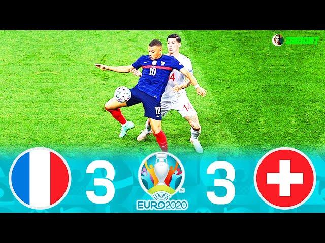 France (4) 3-3 (5) Switzerland - EURO 2020 - Mbappé Misses Penalty - Extended Highlights- [EC] - FHD