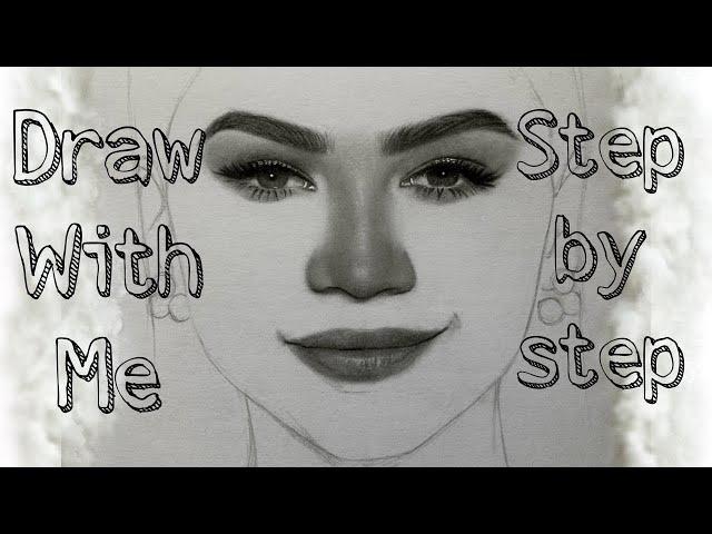 How to draw a realistic portrait EASILY I Step by step I Zendaya