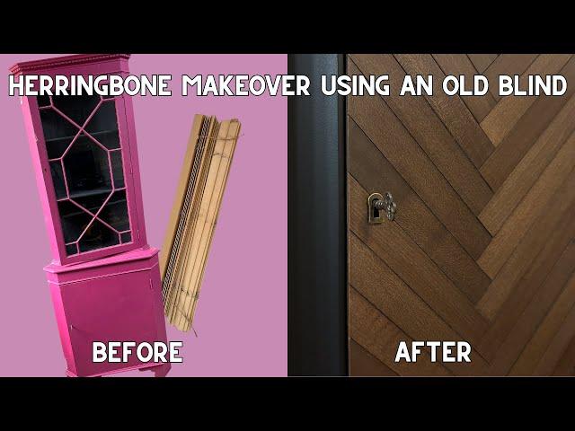 ELEGANT Herringbone Makeover Using an Old BLIND!