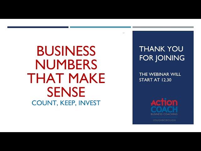 Business Numbers that Make Sense - Digital Webinar - Presented by Matt Bull