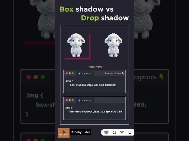"Create Stunning Effects with Box and Drop Shadows" #html #css #codebytushu #coding