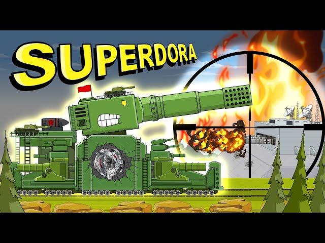 "Soviet Super Dora VS Fortress" Cartoons about tanks