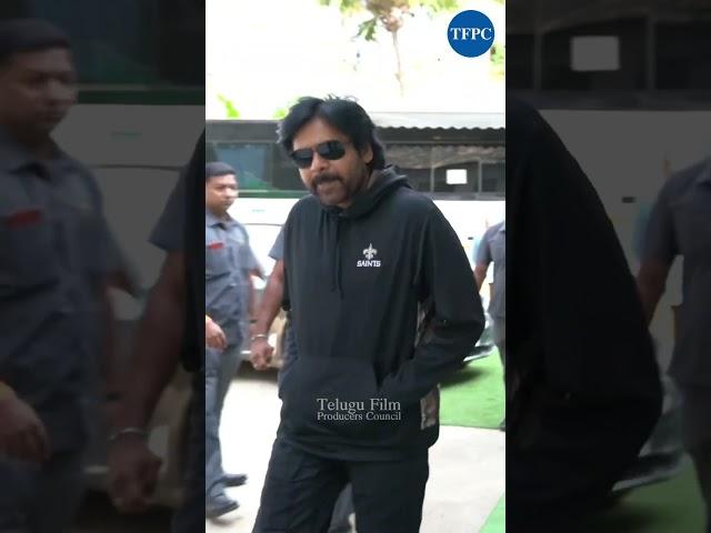 THE #OG HAS ARRIVED on sets… Powestar Pawan Kalyan | #FireStormIsComing 