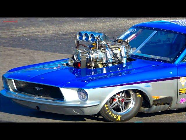 Supercharged Big Engines Drag Racing Action at World Wide Technology Raceway