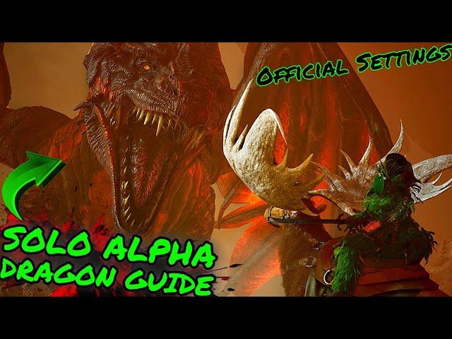 How To SOLO ALPHA DRAGON on OFFICIAL in Ark Survival Ascended!!!! Using only a Sword. 10000 IQ Trick