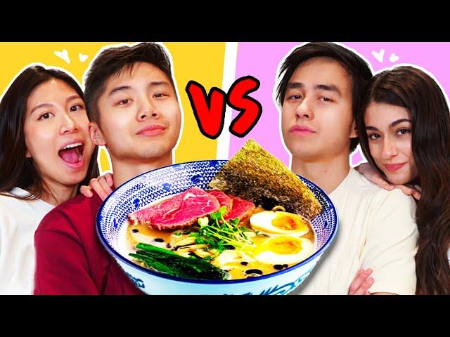 Which Couple Can Make the Best Instant Ramen for $100? (COUPLES COOK OFF)