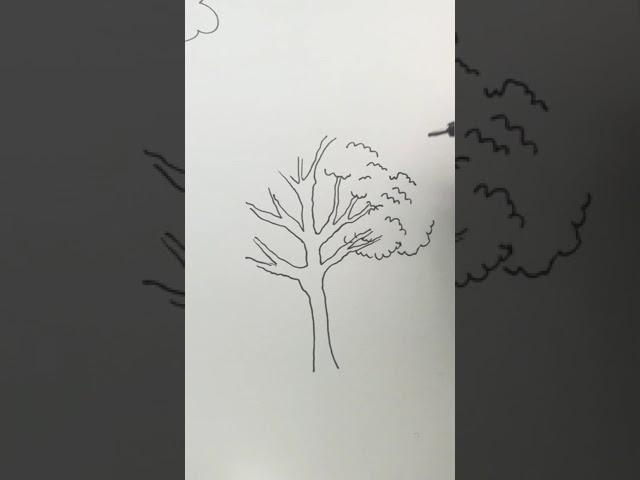 How to draw a tree - easy tutorial! #shorts