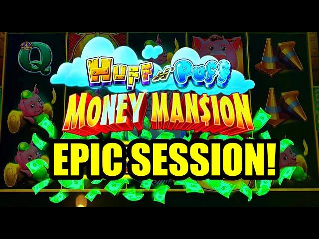 EPIC SESSION on new Huff n Puff MONEY MANSION Slot!