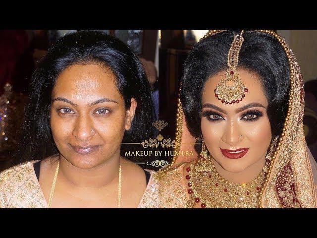 Real Bride | Asian Bridal Makeup | Contemporary Brown Smokey Eyes And Dark Red Lips