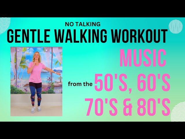 15 minute Gentle Walking Workout for Seniors Exercising to Music from the 50's to 80's