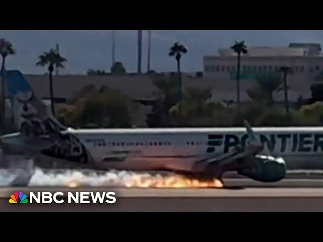 Fire breaks out on a Frontier Airliner