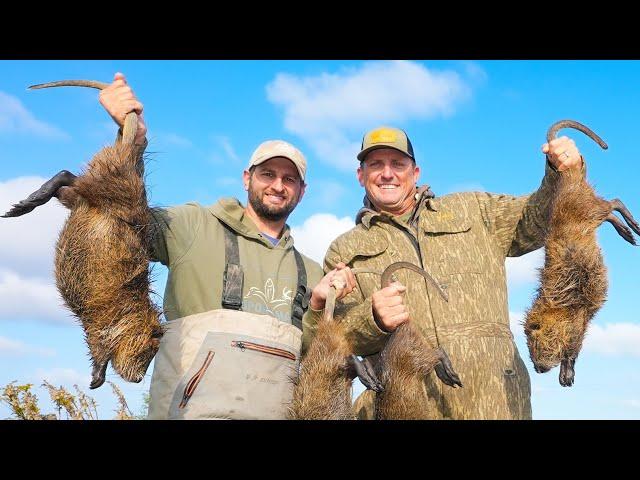 Hunting Massive Marsh Rats from a boat! {Catch Clean Cook} Cajun Rat Rolls