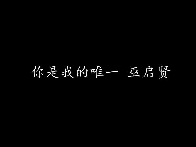 你是我的唯一 巫启贤 (歌词版)