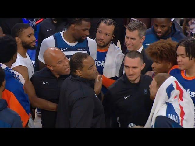 Donte DiVincenzo heated exchange with Rick Brunson after first game back vs Knicks 