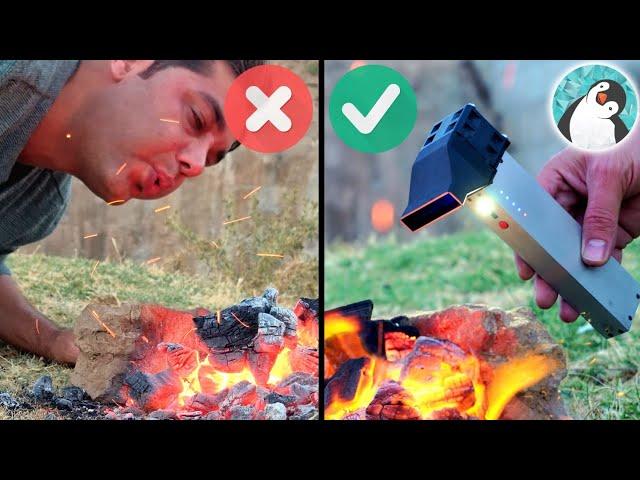 Never Blow with mouth !! DIY Air Blower for Burning Fire