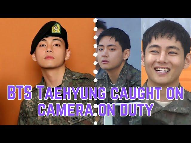 BTS News! Taehyung caught on camera on duty wearing military uniform!