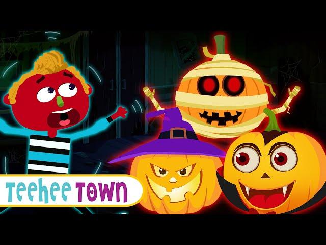 Pumpkin Finger Family Song + Spooky Scary Skeleton Songs For Kids |  Teehee Town