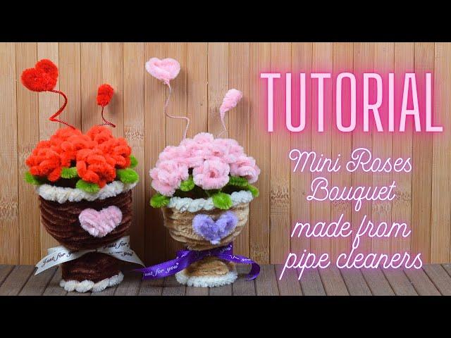 DIY Tutorialhandmade mini roses bouquet with pipe cleaners | Chenille wire crafts