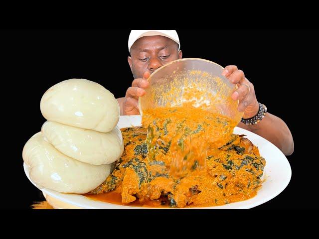 ​​​​ASMR FUFU & EGUSI SOUP MUKBANG (No talking) Nigerian food |Eating Sounds| A&E SUPER KITCHEN