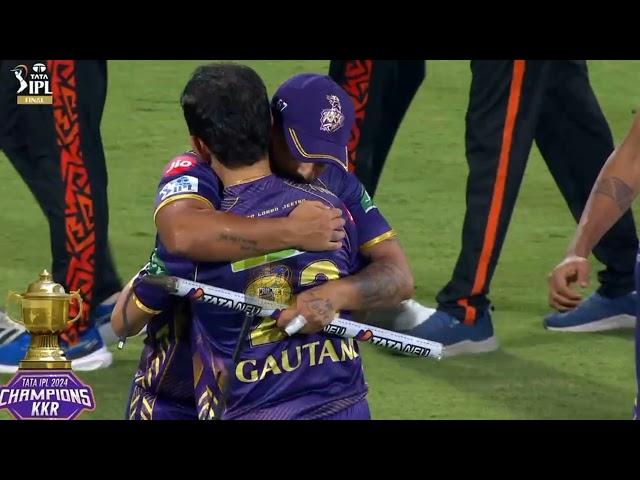 KKR match Winning Moment | Gautam Gambhir Celebrating Happily  | KKRvsSRH