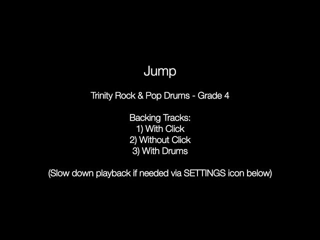 Jump by Van Halen - Backing Track for Drums (Trinity Rock & Pop - Grade 4)