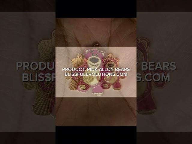 Product: Pink Alloy Bear - This wholesale charm option is avail on blissfulevolutions.com #charms