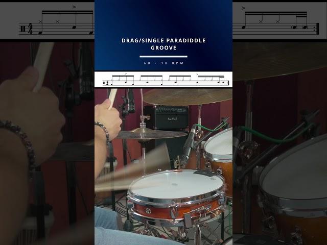 DRAG/SINGLE PARADIDDLE BEAT #drums #drumming #drumlessons  #drumtutorial #drummer