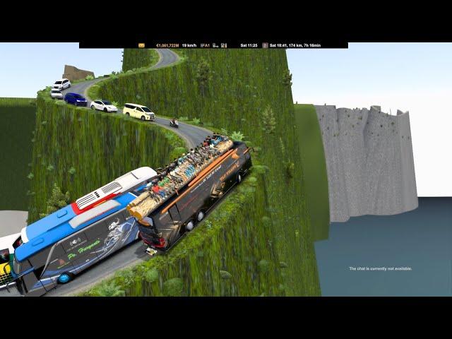 The great courage of bus passengers on mountain roads!! Euro Truck Simulator 2